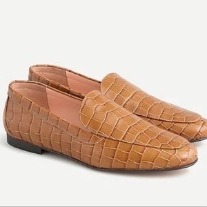 JCrew Croc Embossed Loafers 10